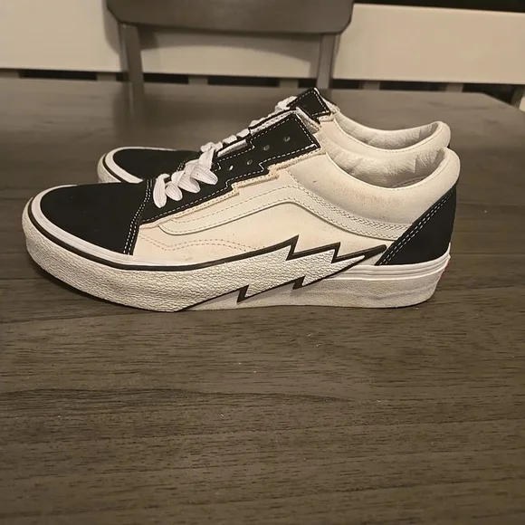 Vans | Shoes | Vans Black And White Lightning Bolt Sneakers 